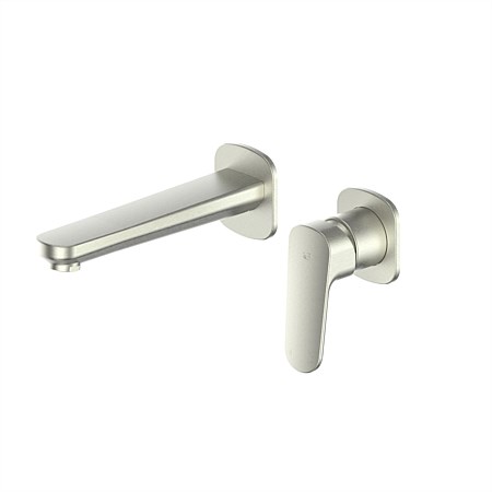 Greens Optimus Wall Basin Mixer PVD Brushed Nickel