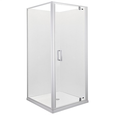 Englefield Azure II 1000mm 2 Sided Square Shower Enclosure Flat Wall White