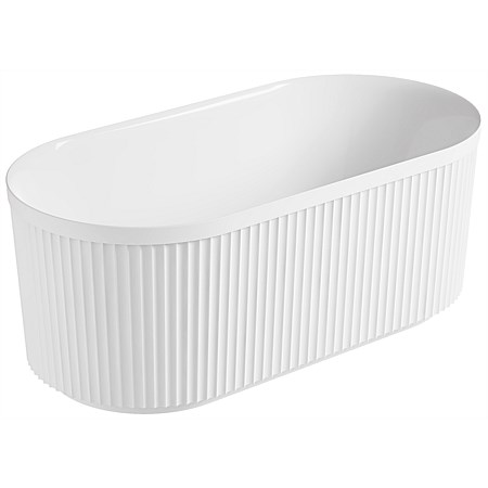 Athena Riada Fluted 1500mm Free-Standing Bath Matt White