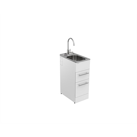Supertub Standard Laundry Tub with Double Drawers and Stainless Steel Gooseneck Stainless Steel Tap