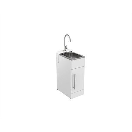 Supertub Slim Laundry Tub with Stainless Steel Gooseneck Stainless Steel Tap