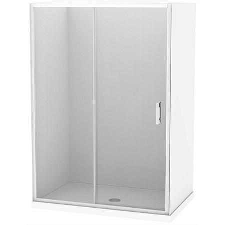 Clearlite Cezanne 3 Sided 1400 x 900mm 2 Panel Sliding Door Flat Wall Shower Enclosure White