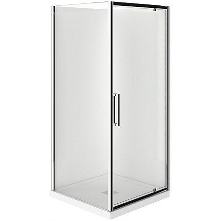 Elementi Evolve 2 Sided 900 x 900mm Flat Wall Shower Enclosure Chrome