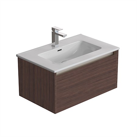 LeVivi Cibolo 750mm 1 drawer Wall-Hung Vanity Walnut