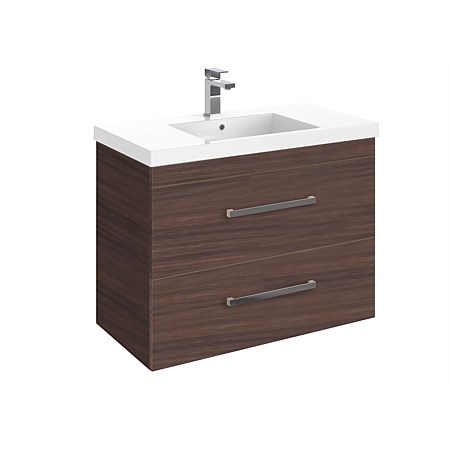 LeVivi York Neo 900mm Double Stack Wall-Hung Vanity Walnut