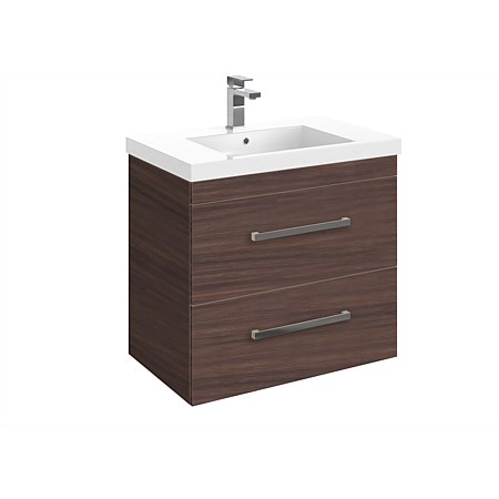 LeVivi York Neo 750mm Double Stack Wall-Hung Vanity Walnut