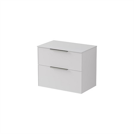 LeVivi Positano Edge 750mm Wall-Hung Solid Surface Double Drawer Vanity Matt White