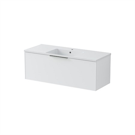 LeVivi Positano Edge Wall-Hung Vanity 1200mm Single Drawer Single Bowl Matt White