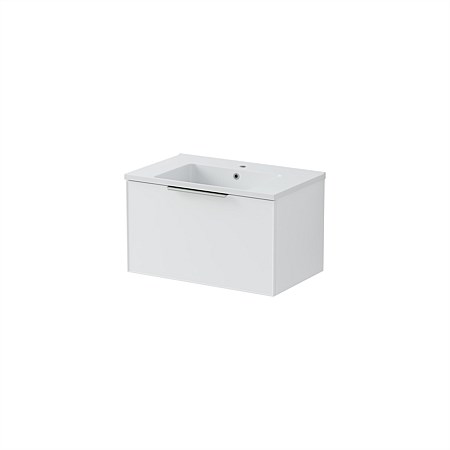 LeVivi Positano Edge Wall-Hung Vanity 750mm Single Drawer Matt White