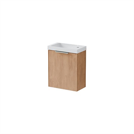 LeVivi Positano Edge 440mm Right Hand Wall-Hung Ensuite Vanity Devon Oak
