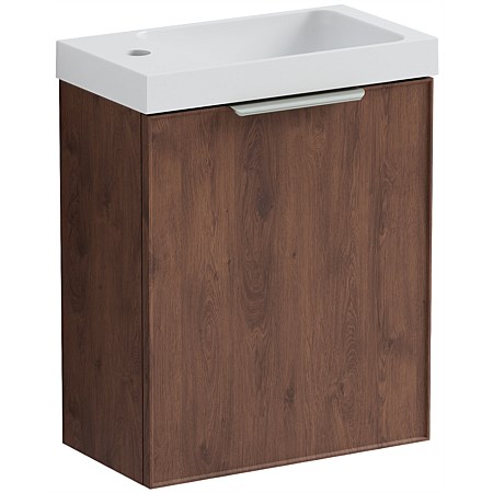 LeVivi Positano Edge 440mm Left Hand Wall-Hung Vanity Walnut