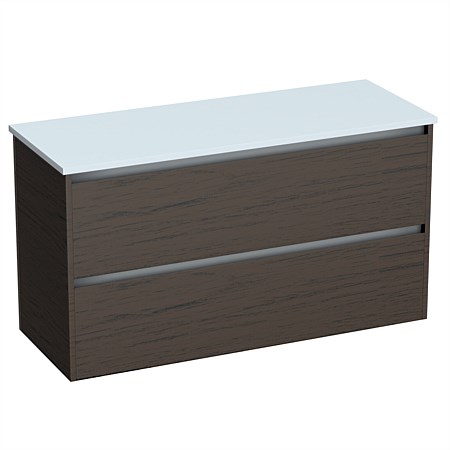 LeVivi Cibolo Prima 1200mm Double Drawer Wall-Hung Vanity Charred Oak