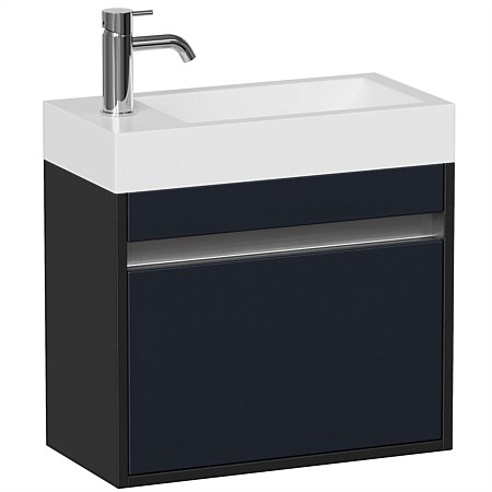 LeVivi Capri 500mm Slim Wall-Hung Vanity Black/Indian Ink