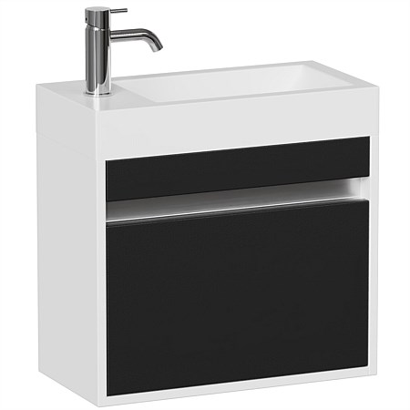 LeVivi Capri 500mm Slim Wall-Hung Vanity White/Black