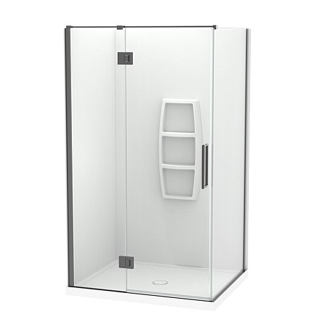 Clearlite Raya 1200mm 2 Sided Moulded Shower Enclosure Gunmetal