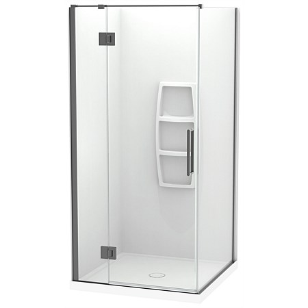 Clearlite Raya 1000mm 2 Sided Moulded Shower Enclosure Gunmetal