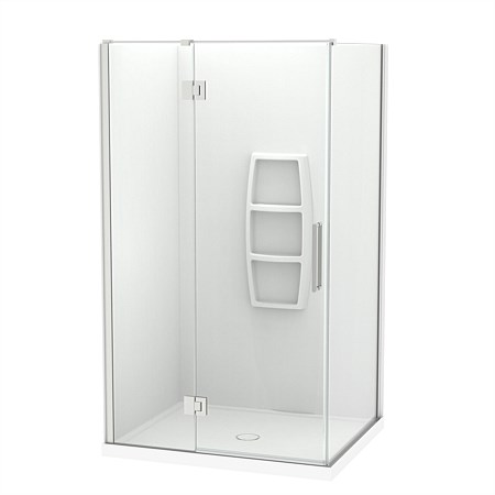 Clearlite  Raya 1200mm 2 Sided Moulded Shower Enclosure Brushed Nickel