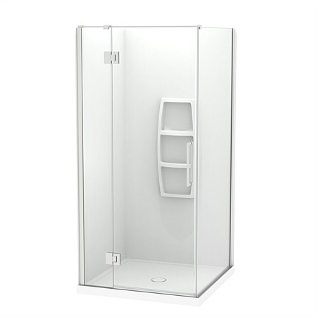 Clearlite Raya 1000mm 2 Sided Moulded Shower Enclosure Brushed Nickel