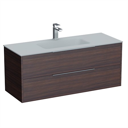 LeVivi Nexa 1200mm Double Drawer Wall-Hung Vanity Walnut