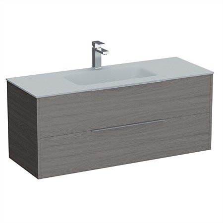 LeVivi Nexa 1200mm Double Drawer Wall-Hung Vanity Elm