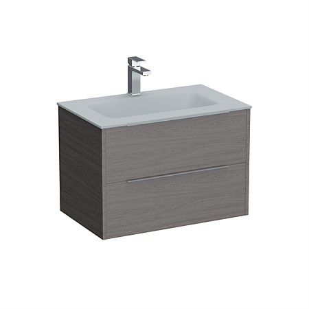 LeVivi Nexa 750mm Double Drawer Wall-Hung Vanity Elm