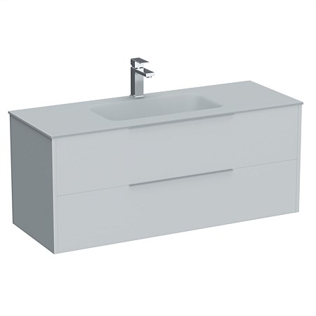 LeVivi Nexa 1200mm Double Drawer Wall-Hung Vanity White