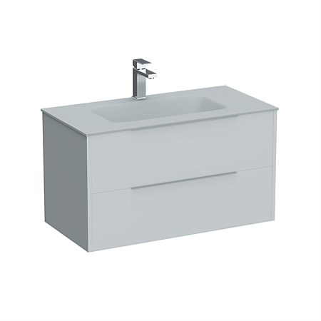 LeVivi Nexa 900mm Double Drawer Wall-Hung Vanity White