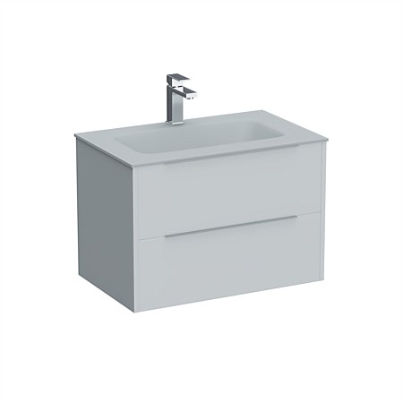 LeVivi Nexa 750mm Double Drawer Wall-Hung Vanity White