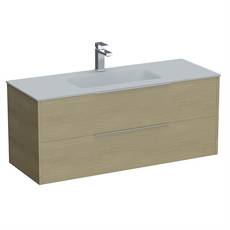 LeVivi Nexa 1200mm Double Drawer Wall-Hung Vanity Light Oak