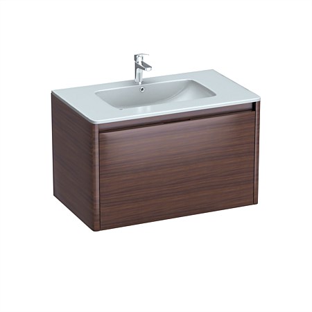 LeVivi Lucca 800mm Wall-Hung Vanity Walnut