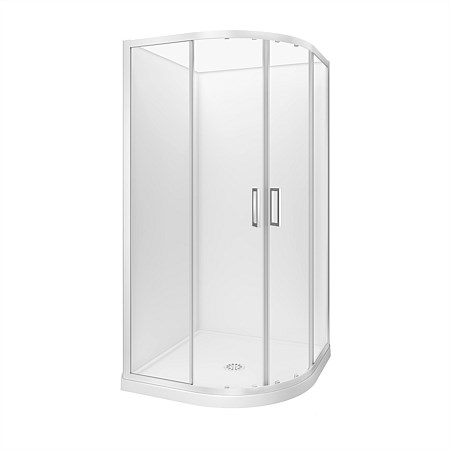 LeVivi Camden 1000mm Round Flat Wall Shower Enclosure White