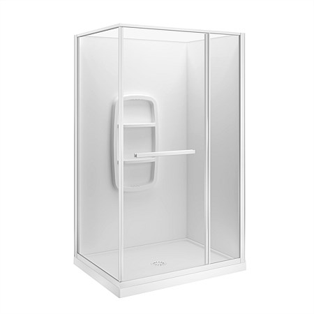 LeVivi Nest 1200x900mm Moulded Wall Shower Enclosure Right-hand White