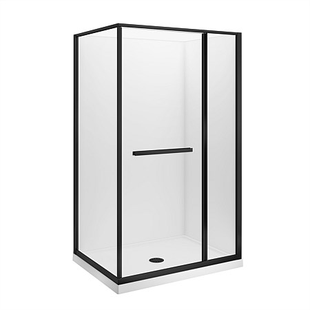 LeVivi Nest 1200x900mm Flat Wall Shower Enclosure Right-hand Black