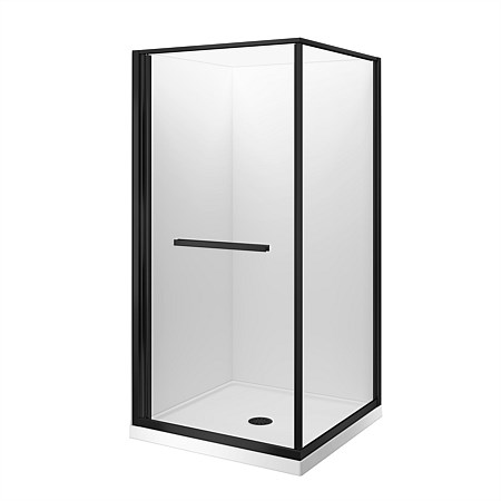 LeVivi Nest 1000mm Square Flat Wall Shower Enclosure Black
