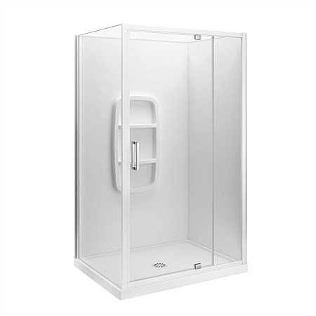 LeVivi Camden 1200x900mm Moulded Wall Shower Enclosure Right-hand White