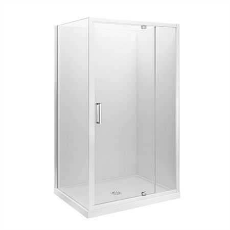 LeVivi Camden 1200x900mm Flat Wall Shower Enclosure Right-hand White