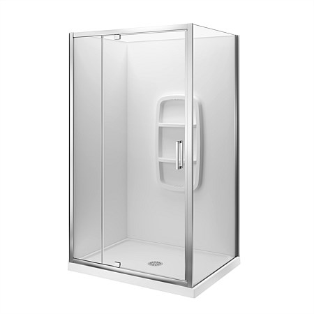 LeVivi Camden 1200x900mm Moulded Wall Shower Enclosure Left-hand Polished