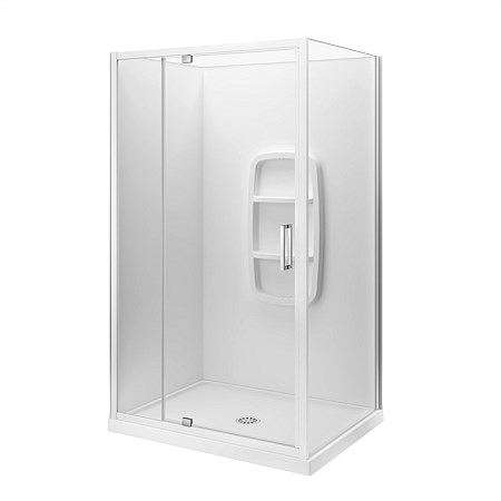LeVivi Camden 1200x900mm Moulded Wall Shower Enclosure Left-hand White