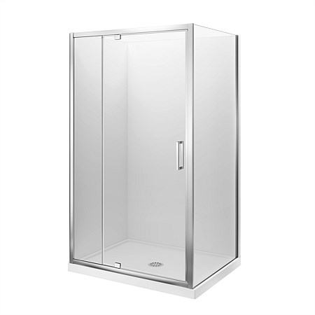 LeVivi Camden 1200x900mm Flat Wall Shower Enclosure Left-hand Polished