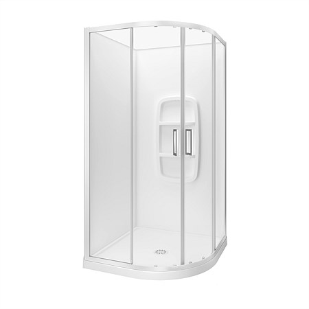 LeVivi Camden 1000mm Round Moulded Wall Shower Enclosure White