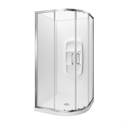 LeVivi Camden 900mm Round Moulded Wall Shower Enclosure Polished