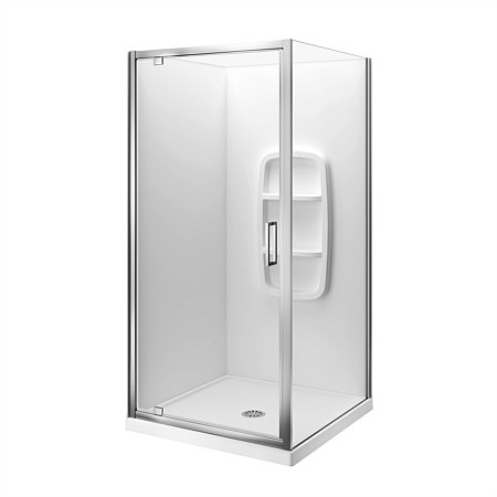 LeVivi Camden 1000mm Square Moulded Wall Shower Enclosure Polished