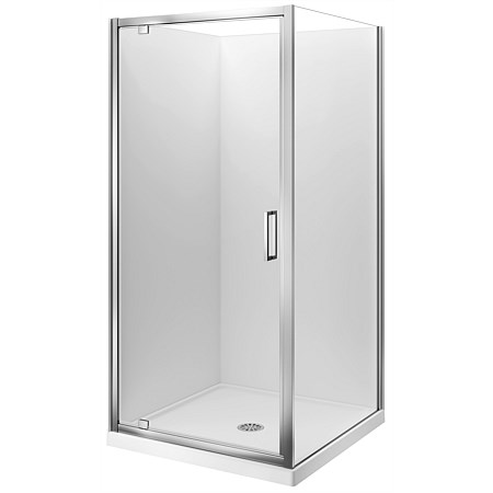 LeVivi Camden 900mm Square Flat Wall Shower Enclosure Polished